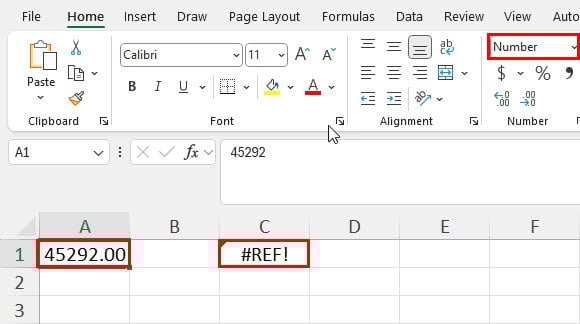 YEAR not working with NUmber format