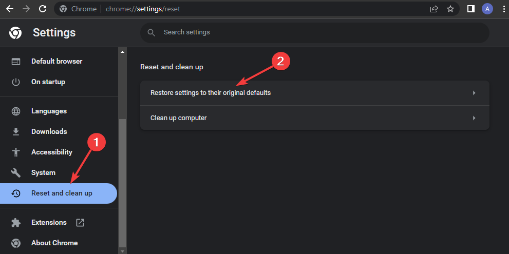 Reset and clean up chrome