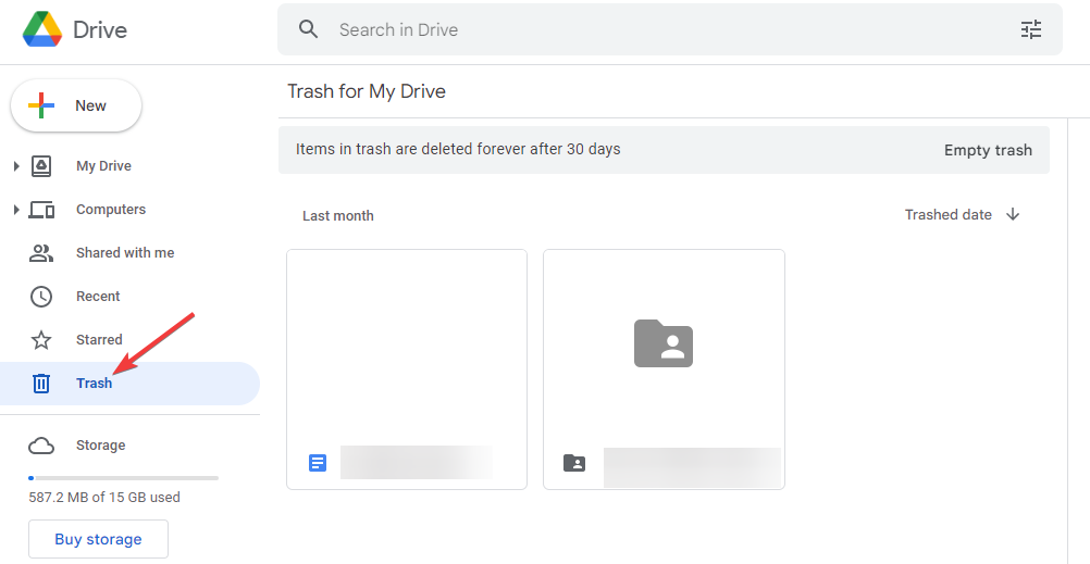 Google Drive Trash