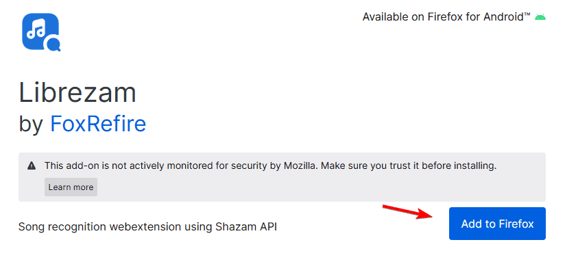 add to firefox librazam