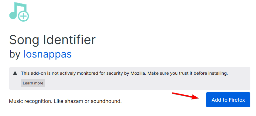 song identifier add to firefox