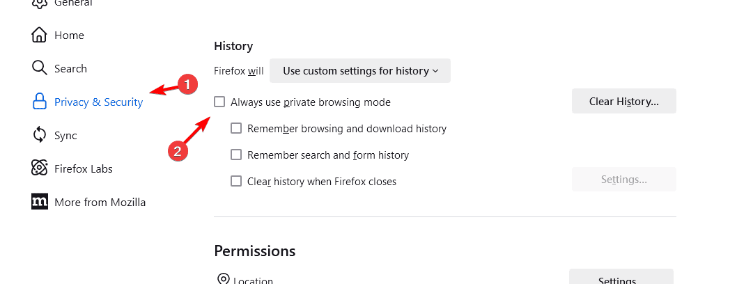 use private browsing mode